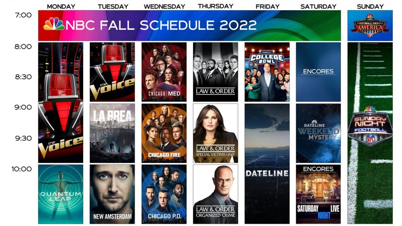 NBC Fall 2022 Official Schedule